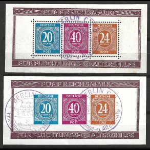 Tyskland bes�ttelseszoner AFA 27A-28A stemplet AFA 2.800,00