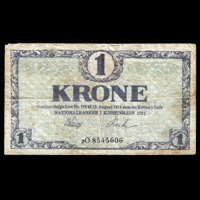 Danmark 1-krone 1921-2O Sieg 117 kval. 1-/VG 