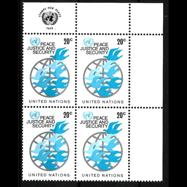 FORENEDE NATIONER POSTFRISK 4-BLOK - 100