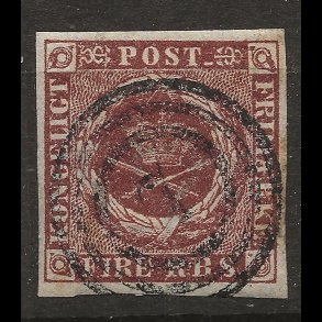 Danmark AFA 1 - 4 RBS Thiele Ia p�nt m�rke med nr. stempel 7 Assens-1002