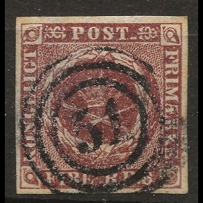 Danmark AFA 1 - 4 RBS Thiele Ia p�nt m�rke med nummerstempel 51 Odense-1007