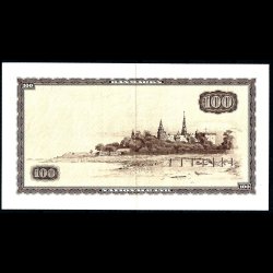 Danmark 100-kroner 1961-A0 Sieg 136 kval. AU/0-01 erstn.seddel (0J), flot!!