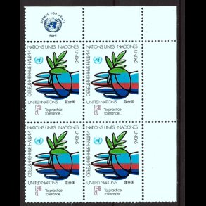 FORENEDE NATIONER POSTFRISK 4-BLOK - 103