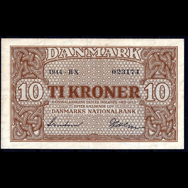 Danmark 10-kroner 1944-BX Sieg 120 kval. 01/EF, flot!!