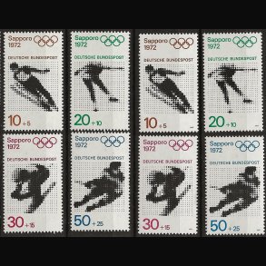 Vesttyskland Tyskland AFA nr. 1646-1649 med og uden �rstal forneden