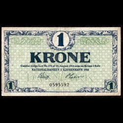 Danmark 1-krone 1916 Sieg 117 kval. AU/01-0, flot!!