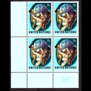 FORENEDE NATIONER POSTFRISK 4-BLOK - 115