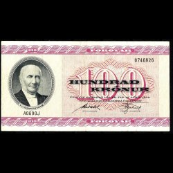 F�r�erne 100-kroner 1969-A0 Sieg 26 kval. AU/0-01 flot!!