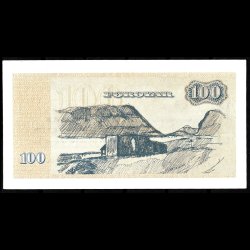 F�r�erne 100-kroner 1975-A0 Sieg 26 kval. UNC/0 ufoldet flot!!