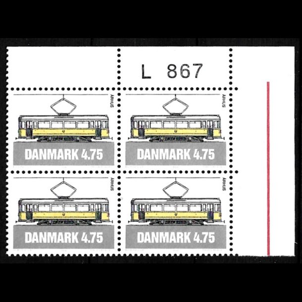 Danmark postfrisk marginalblok L867