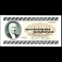 F�r�erne 100-kroner 1988-A0 Sieg 30 kval. UNC/0 ufoldet flot!!