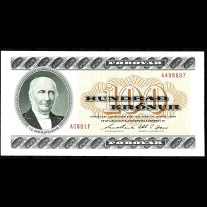 F�r�erne 100-kroner 1988-A0 Sieg 30 kval. UNC/0 ufoldet flot!!