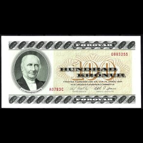 F�r�erne 100-kroner 1978-A0 Sieg 30 kval. AU/0-01 flot!!