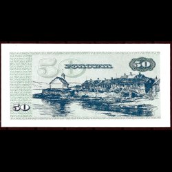 F�r�erne 50-kroner 1967-A0 Sieg 25 kval. UNC/0 ufoldet flot!!