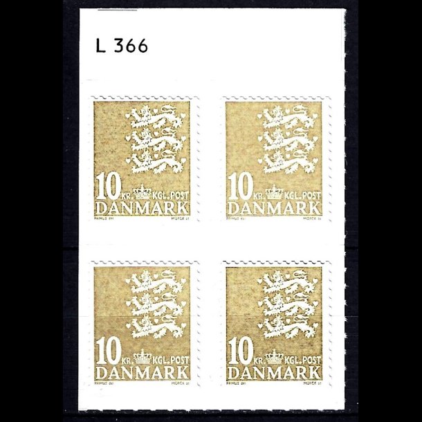 Danmark postfrisk marginalblok L1366