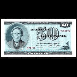 F�r�erne 50-kroner 1987-A0 Sieg 29 kval. AU/0-01 flot!!