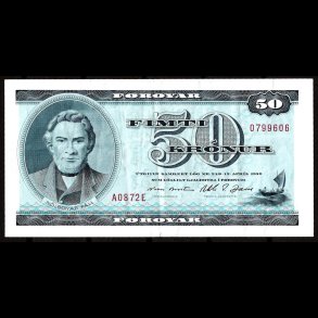 F�r�erne 50-kroner 1987-A0 Sieg 29 kval. AU/0-01 flot!!