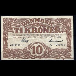 Danmark 10-kroner 1932-C Sieg 104 kval. 1+/VF