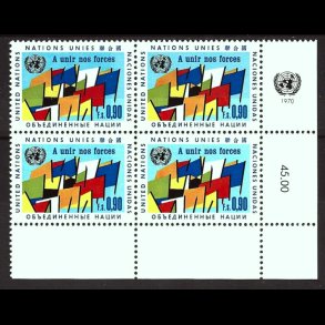 FORENEDE NATIONER POSTFRISK 4-BLOK - 133