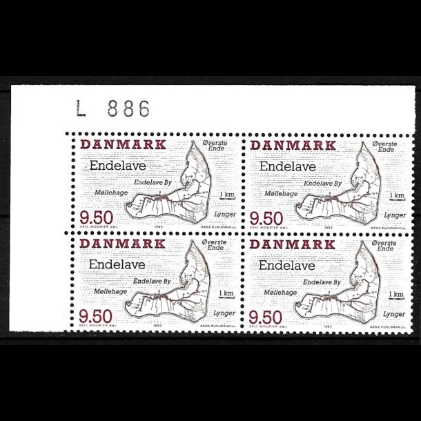 Danmark postfrisk marginalblok L886