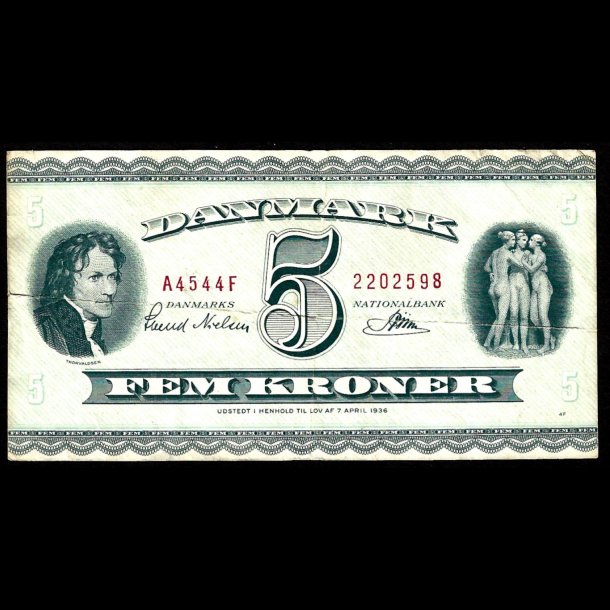 Danmark 5-kroner 1954-A4 Sieg 128 kval. 1+/VF