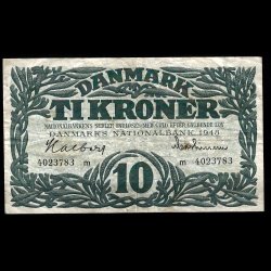 Danmark 10-kroner 1948-m Sieg 122 kval. 1+/VF