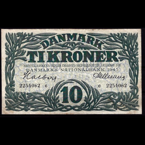 Danmark 10-kroner 1945-C Sieg 121 kval. 01/EF