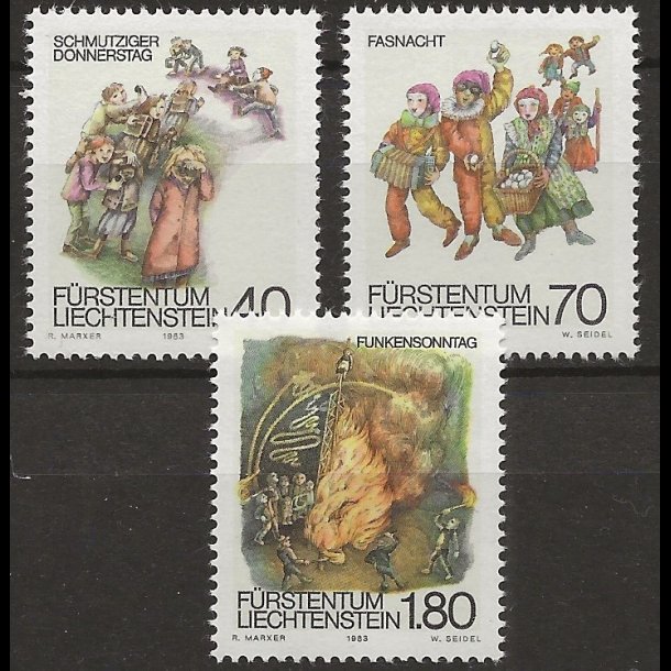 Liechtenstein postfrisk AFA nr. 812-814