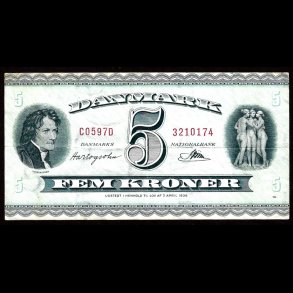 Danmark 5-kroner 1959-C0 Sieg 129 kval. 1/F