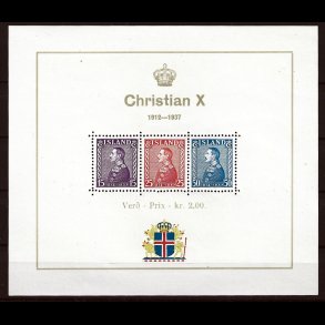 Island AFA 190-192 postfrisk miniark