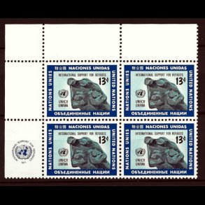 FORENEDE NATIONER POSTFRISK 4-BLOK - 18