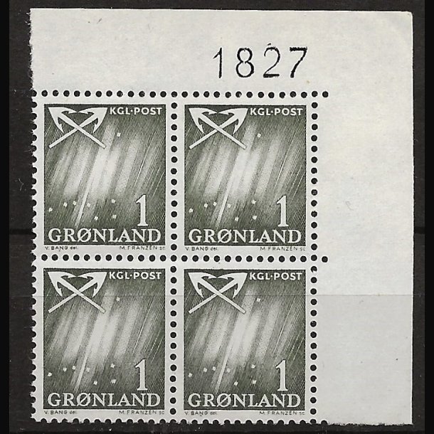 Grnland marginalblok postfrisk 1827