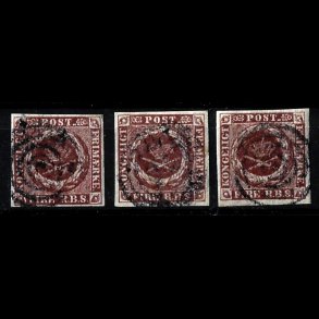 Danmark AFA 1 - 4 RBS stemplet 3 p�ne m�rker