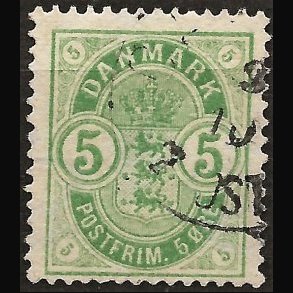 Danmark AFA 32 stemplet sm� hj�rnetal