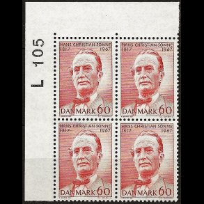 Danmark postfrisk marginalblok L105 