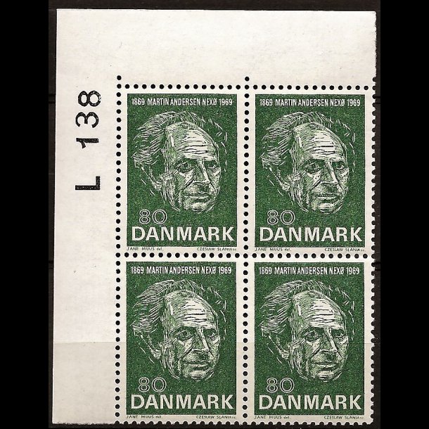 Danmark postfrisk marginalblok L138 