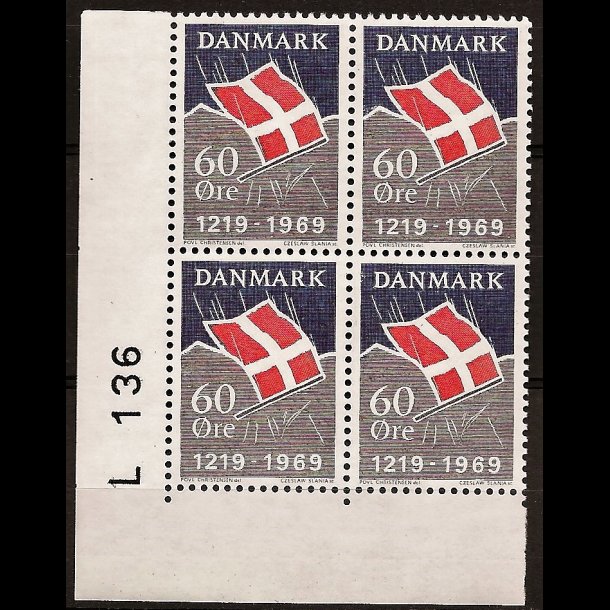 Danmark postfrisk marginalblok L136 