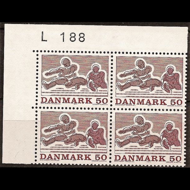 Danmark postfrisk marginalblok L188 