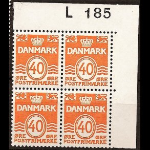 Danmark postfrisk marginalblok L185 