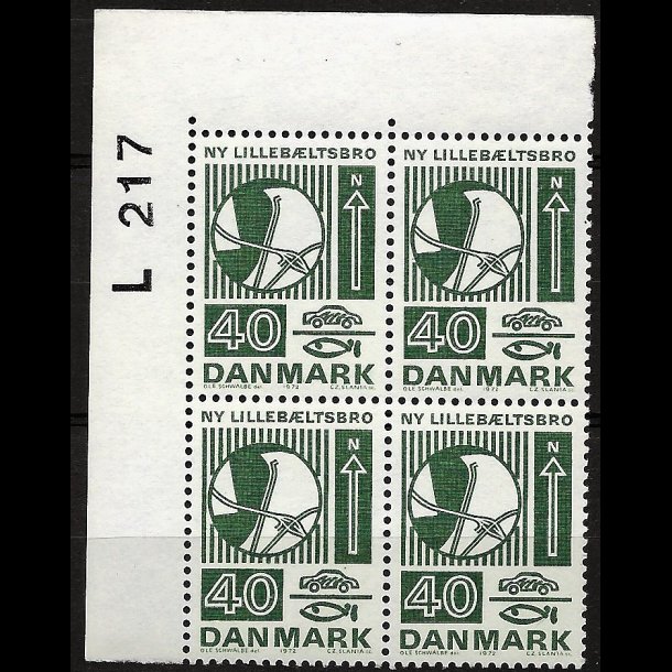 Danmark postfrisk marginalblok L217 