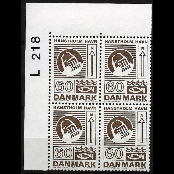 Danmark postfrisk marginalblok L218 