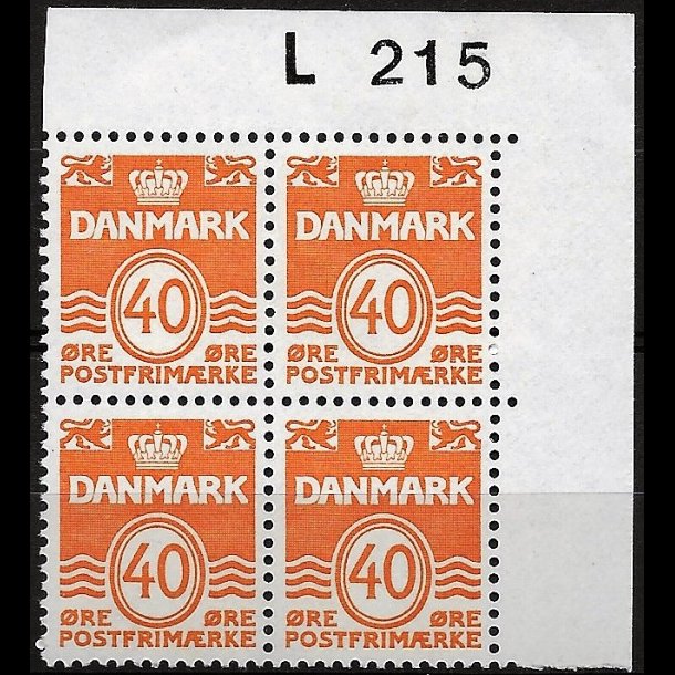 Danmark postfrisk marginalblok L215 