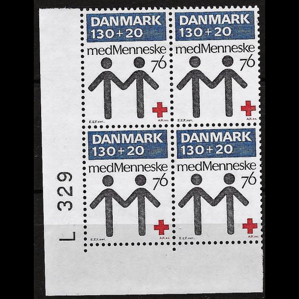 Danmark postfrisk marginalblok L329 