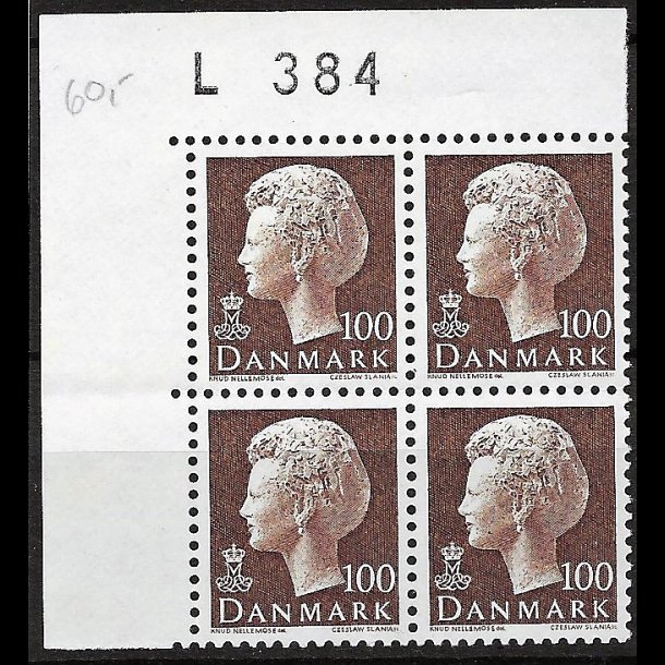 Danmark postfrisk marginalblok L384 