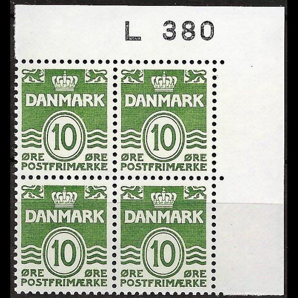 Danmark postfrisk marginalblok L380 