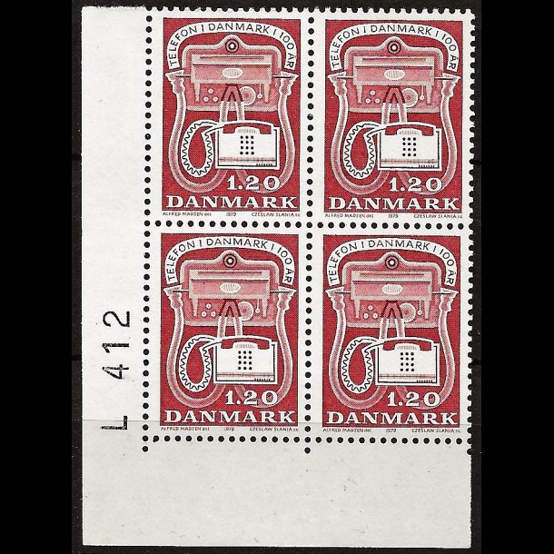 Danmark postfrisk marginalblok L412