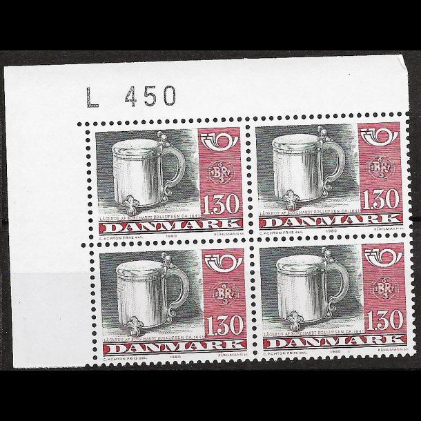 Danmark postfrisk marginalblok L450 