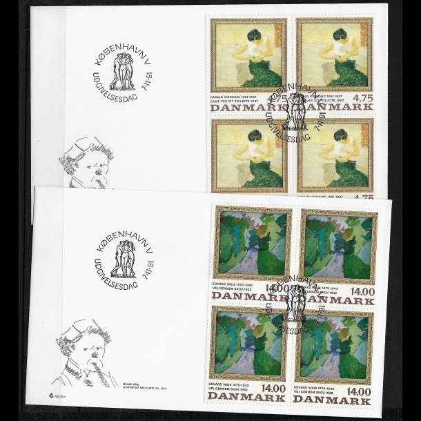Danmark FDC 4-blok AFA nr. 1005-1006