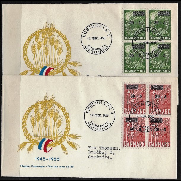 Danmark FDC 4-blok AFA nr. 358-359