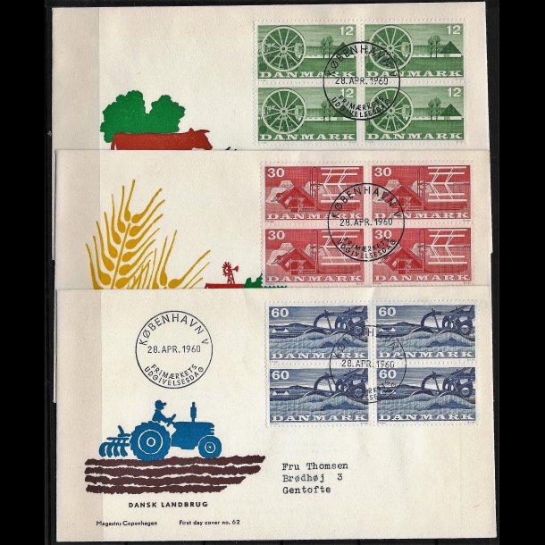 Danmark FDC 4-blok AFA nr. 381-383